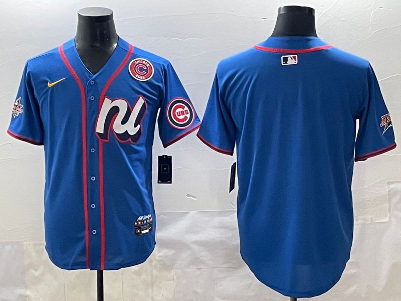 Men 2025 Chicago Cubs Blank Blue All star Blank Blue Nike MLB Jersey style 2->chicago cubs->MLB Jersey